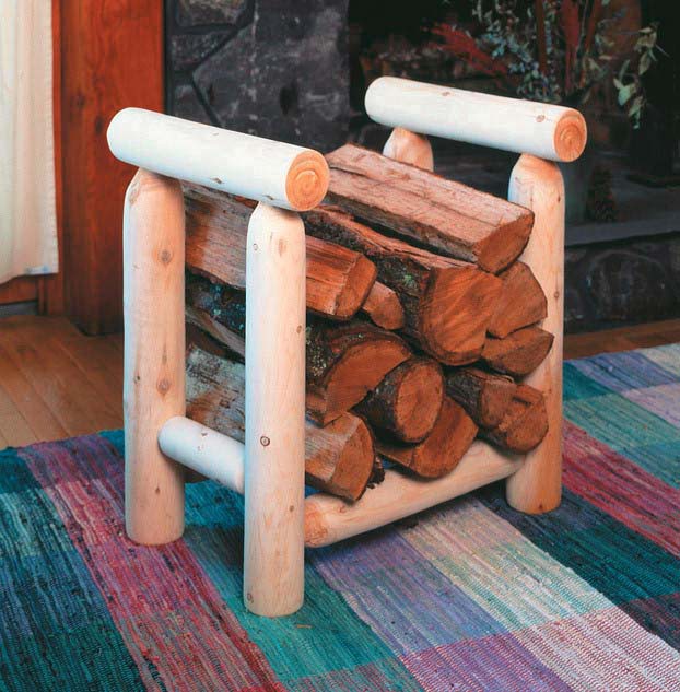 Rustic Natural Cedar 2 ft. Log Firewood Rack