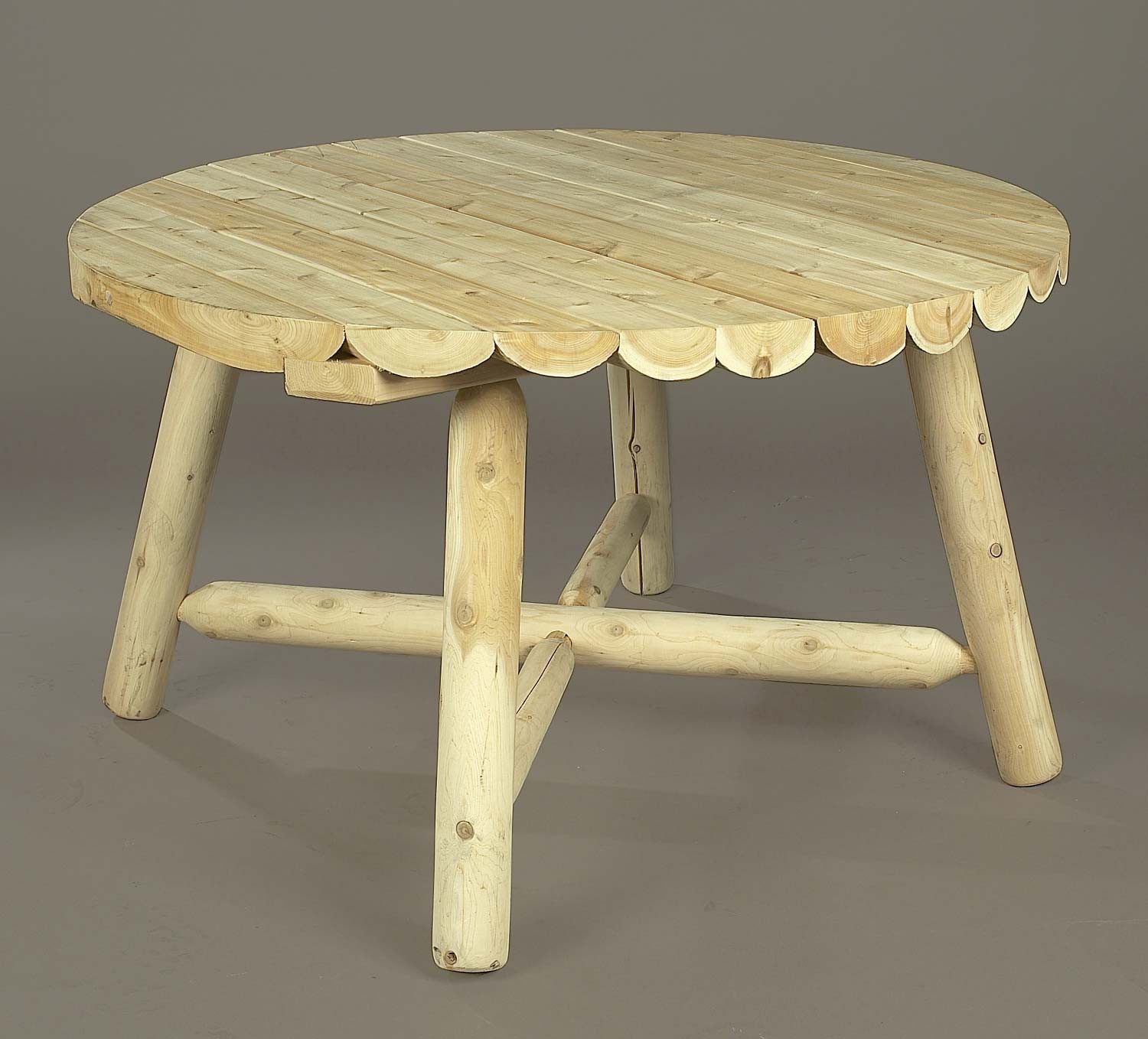 Rustic Natural Cedar 48 in. Round Table without Hole