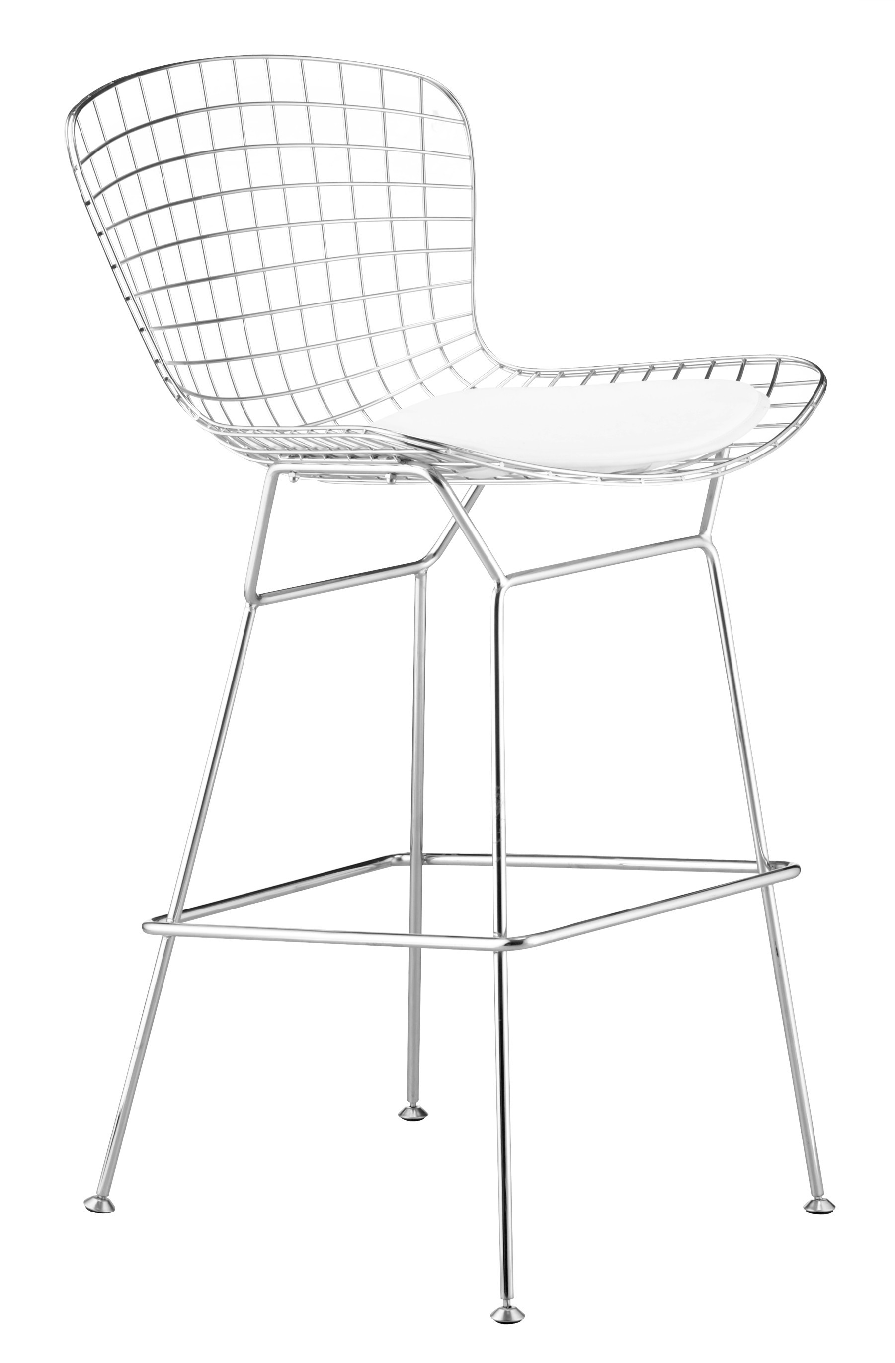 ZUO Modern Wire Chrome 27.5 in. Bar Chair Pair