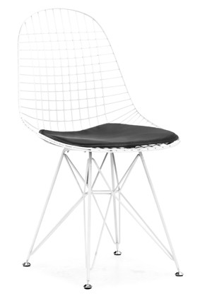 ZUO Modern Mesh White Dining Chair Pair