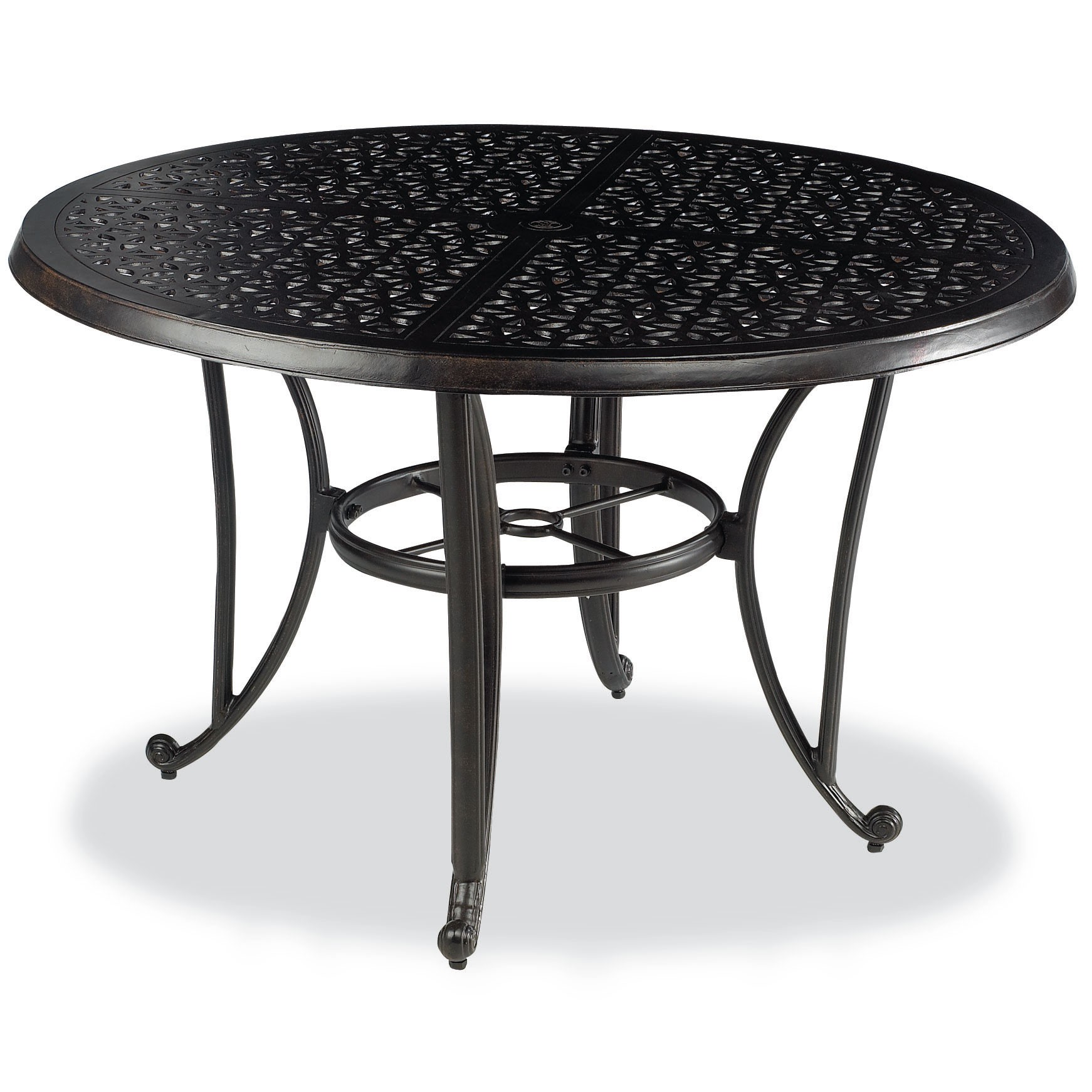 Cast Classic Opus 48 In. Round Dining Height Table with Umbrella Hole