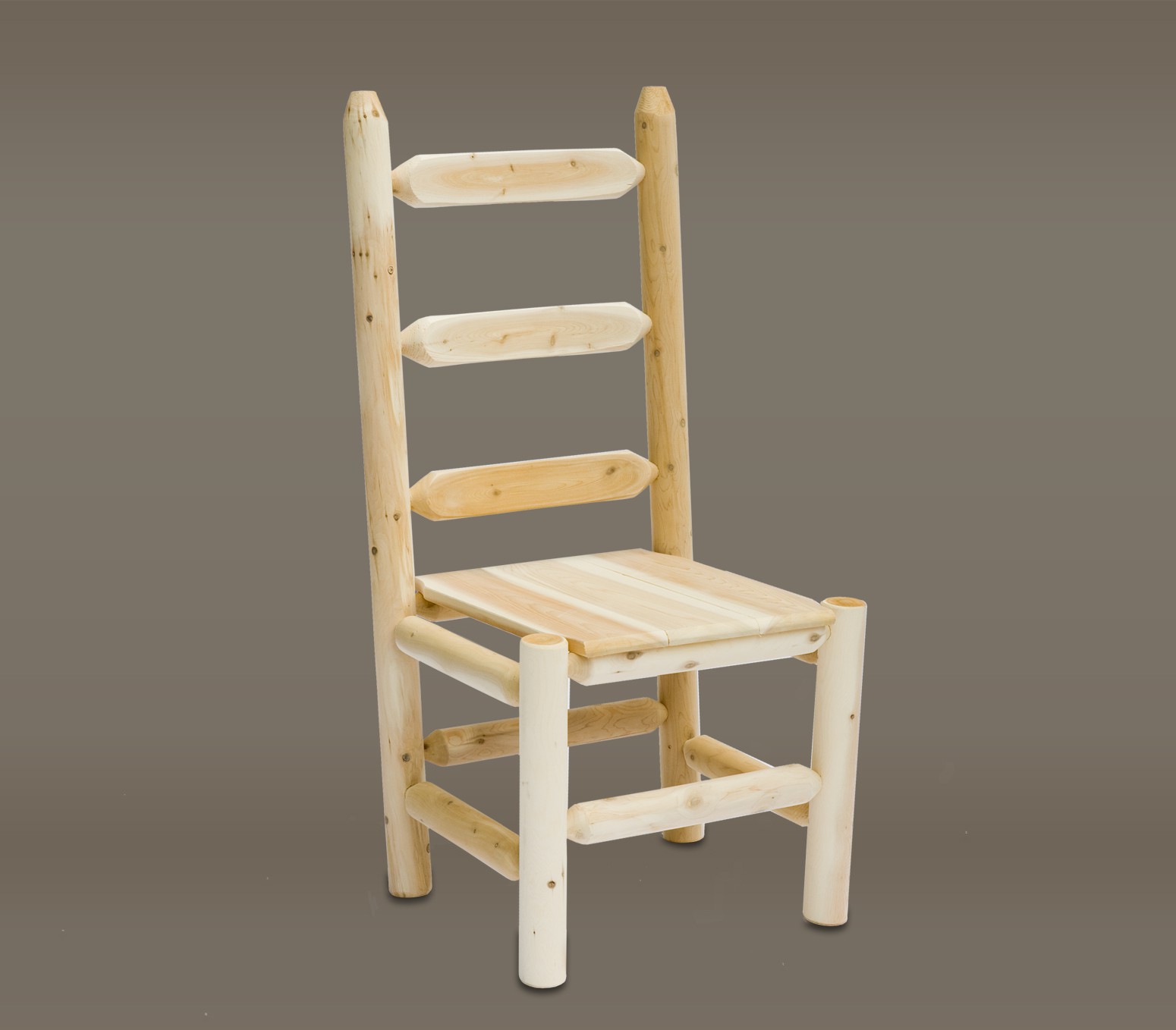 Rustic Natural Cedar Ladder Back Dining Chair