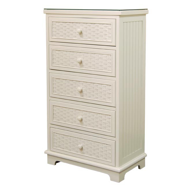 Chasco Cottage 5 Drawer Chest with Glass