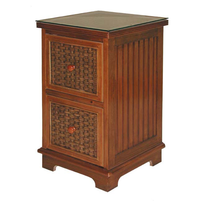 Chasco Cottage 2 Drawer File Cabinet with Glass Top