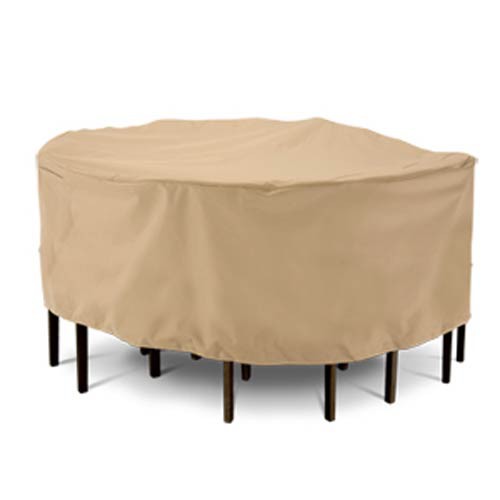 Classic Patio Terrazzo Medium Sand Oval Table Chair Cover Set - 1-CS