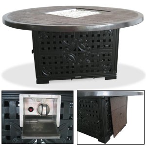 Cast Classic 48 in. Round LP (Propane) Firepit with  Valencia Base