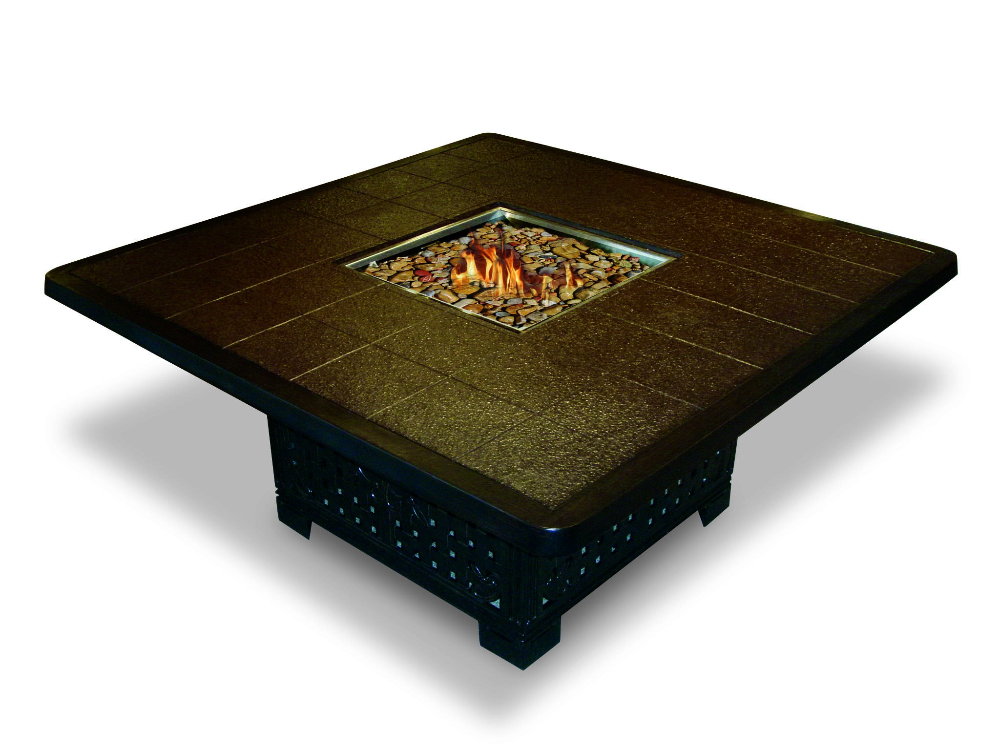 Cast Classic 54x36 in. Rectangular LP (Propane) Firepit with Valencia Base