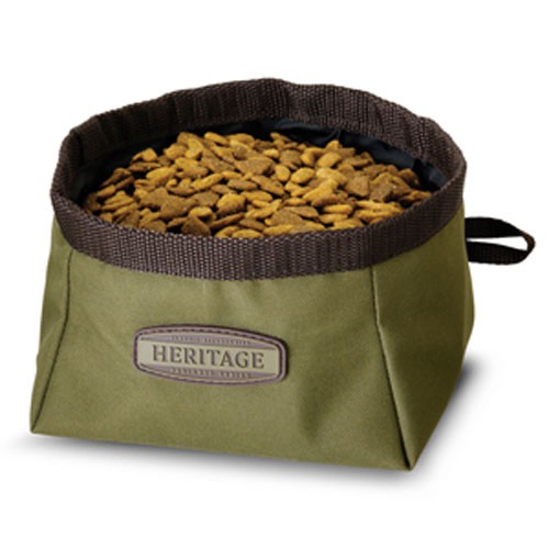 Classic Pet Heritage Collapsible Loden Dog Bowl - 6 CS