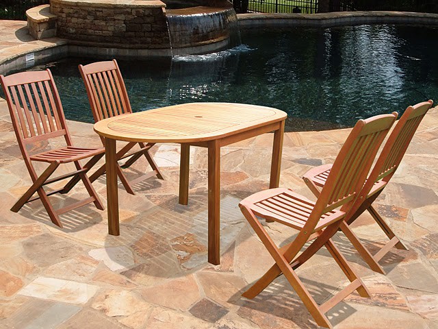 5-Piece Outdoor Wood Dining Set 11