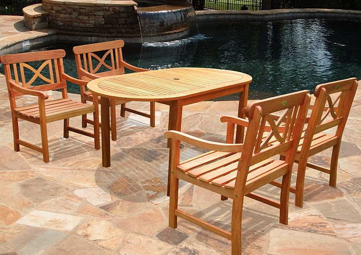 5-Piece Outdoor Wood Dining Set 15