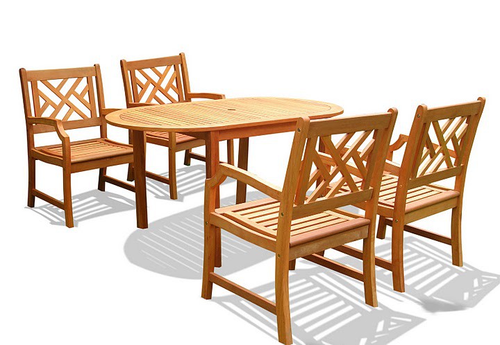 5-Piece Outdoor Wood Dining Set 18