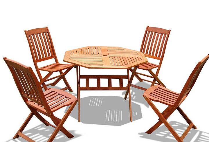 5-Piece Outdoor Wood Dining Set 12