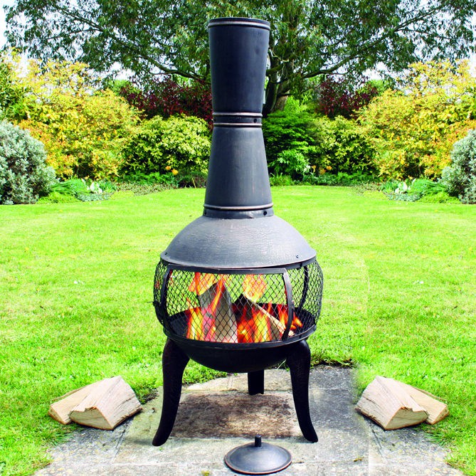 Tuscan Glo Cast Iron Chiminea