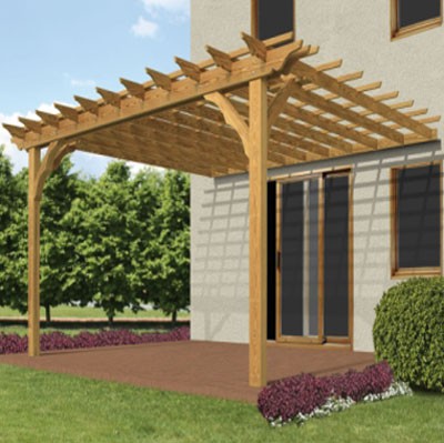 KT Countryside Outdoor 12 x 12 ft. Wall Mount Pergola Kit