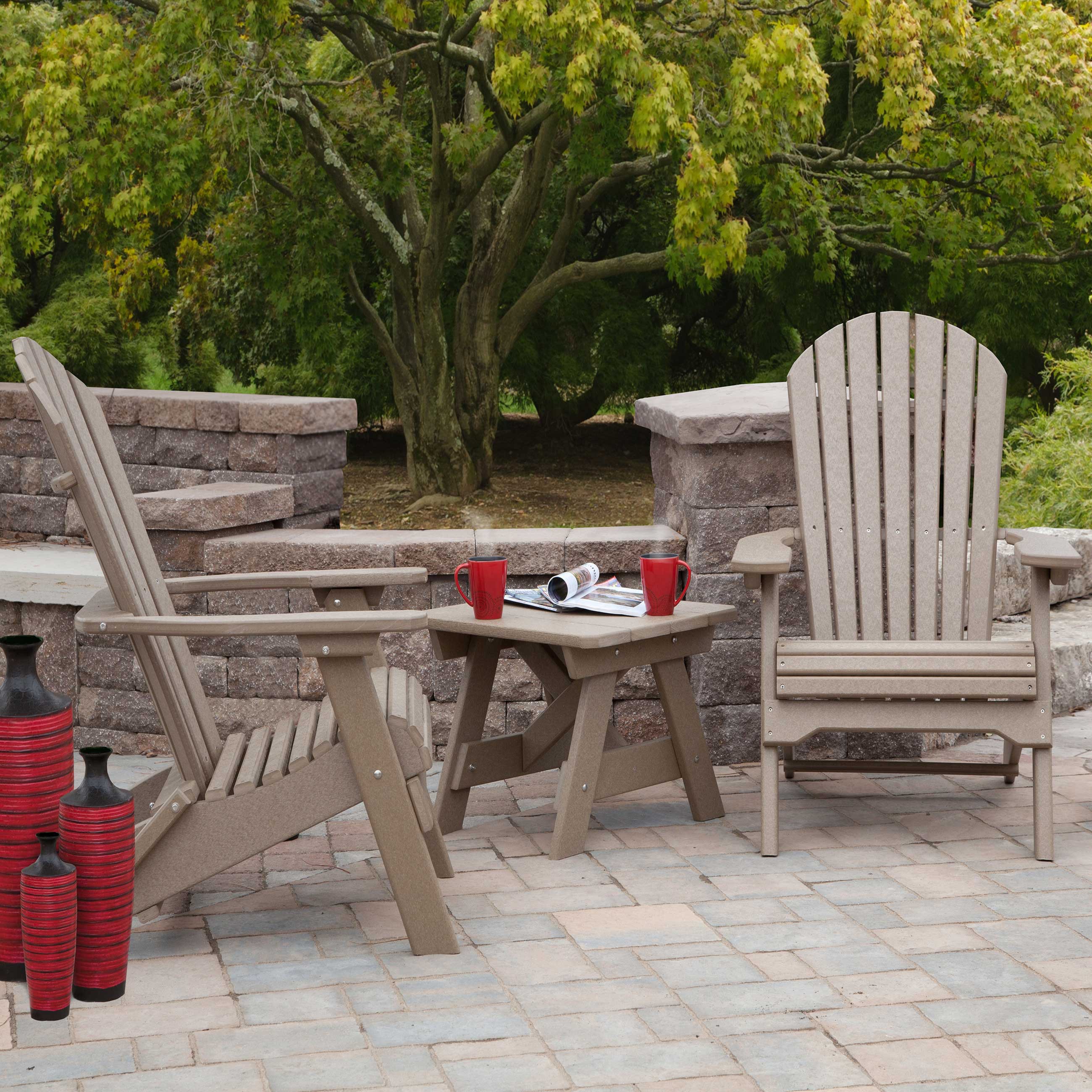 Poly Lumber Adirondack Folding Chairs and Table