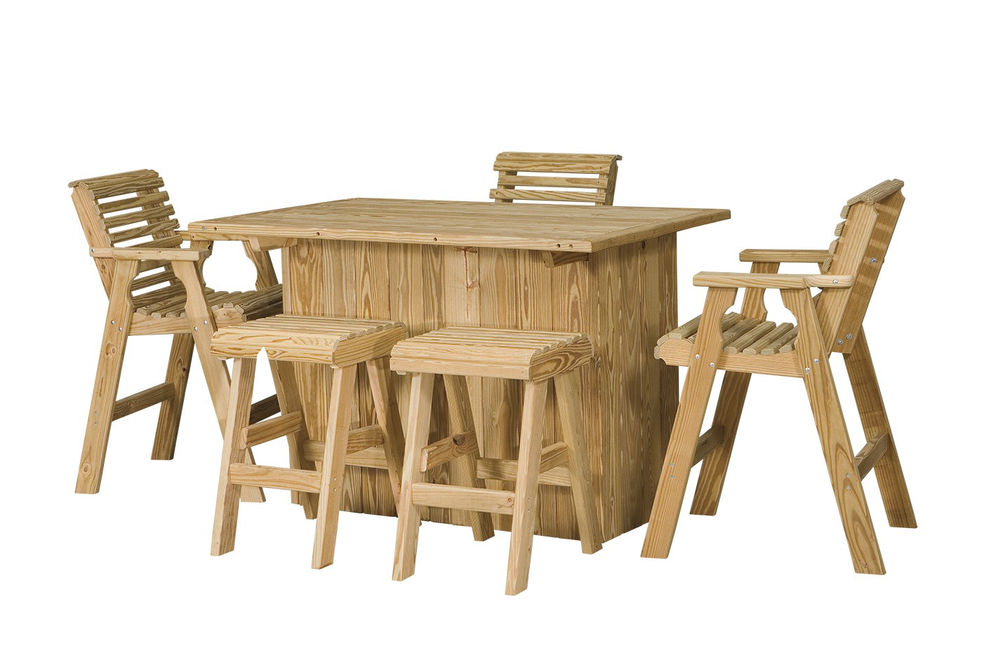 Poly Lumber 38 x 60 in. Bar Pub Chairs with Stools