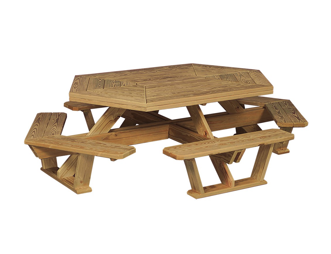 Poly Lumber Hexagon Table with Benches