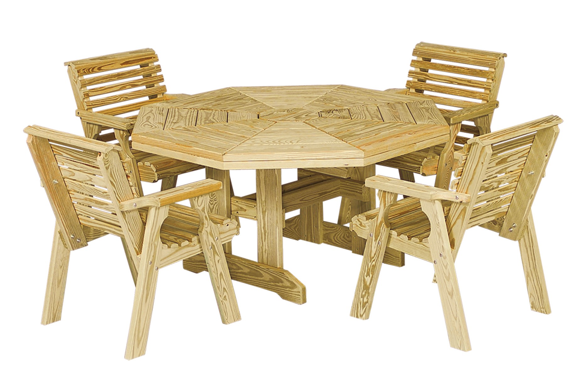 Poly Lumber 55 in. Octagon Table with Four Chairs