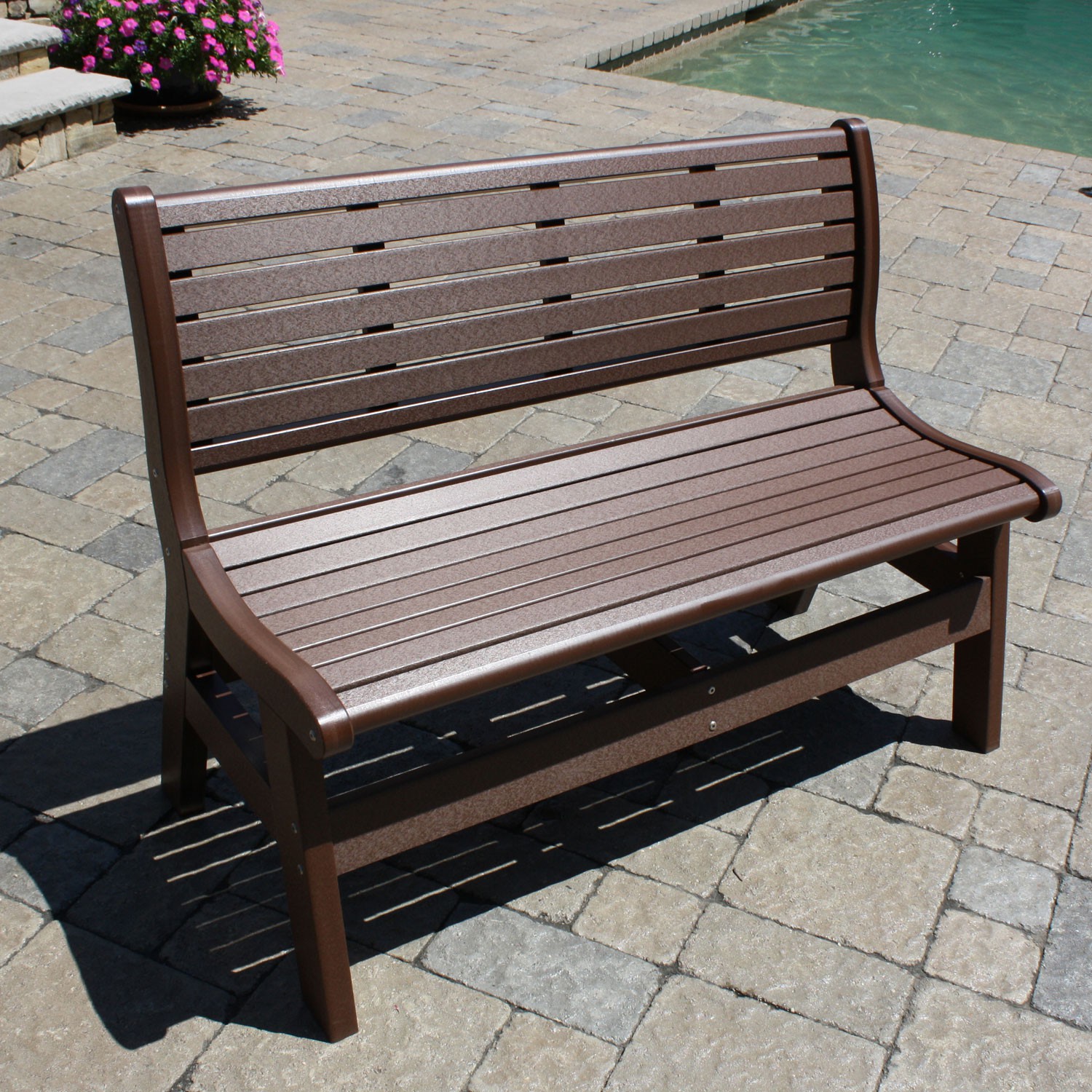 Malibu Outdoor Newport Bench with Back