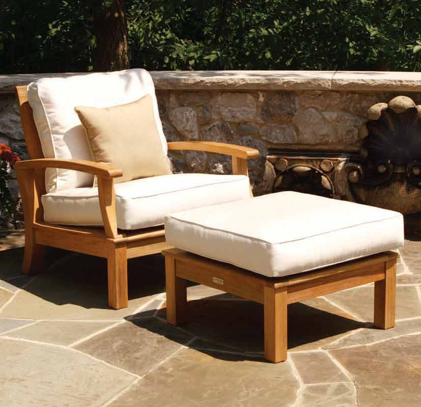 Three Birds Casual Teak Monterey Deep Seating Armchair with Ottoman