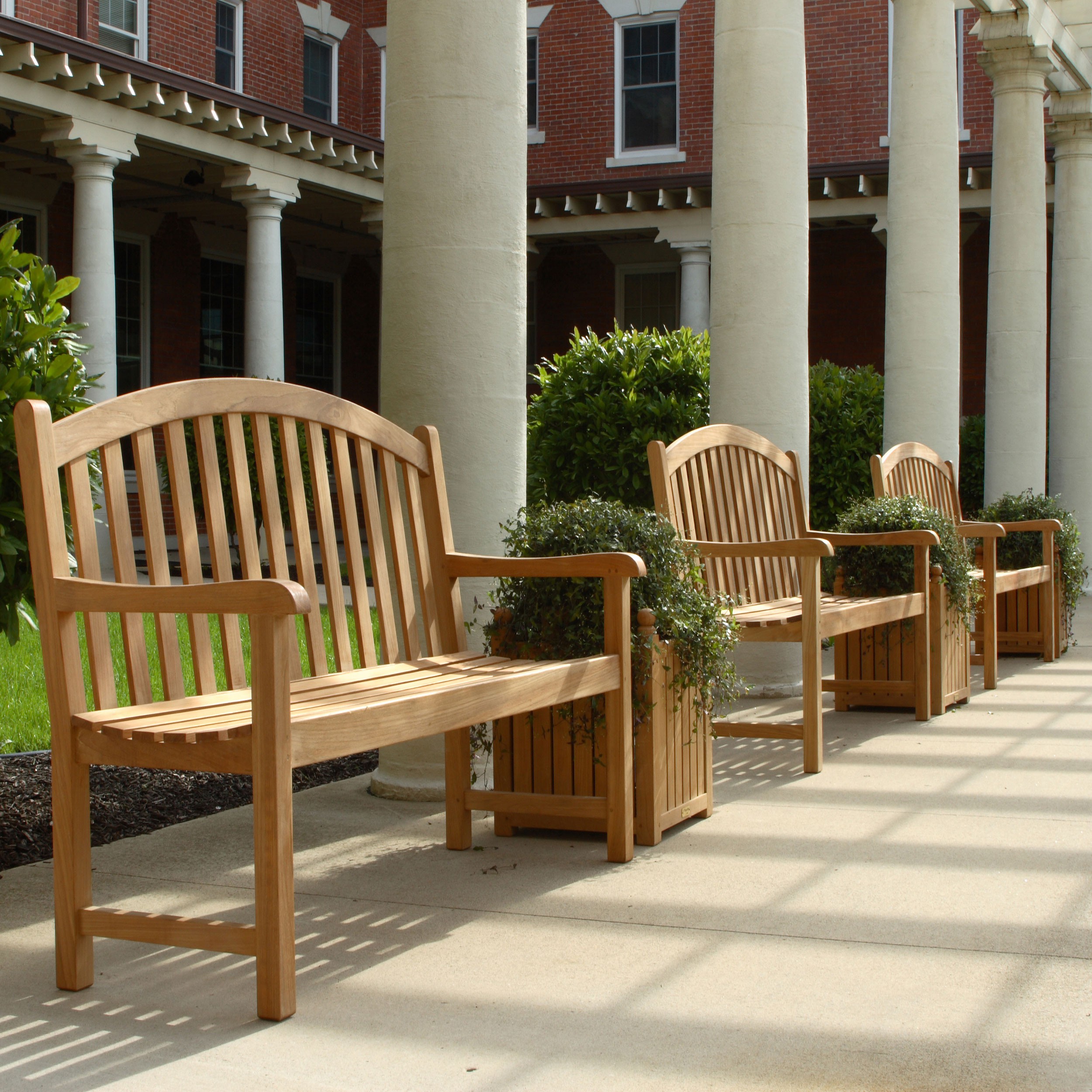 Three Birds Casual Teak Victoria 3 Garden 4 ft. Outdoor Bench Set with 3 Flower Box