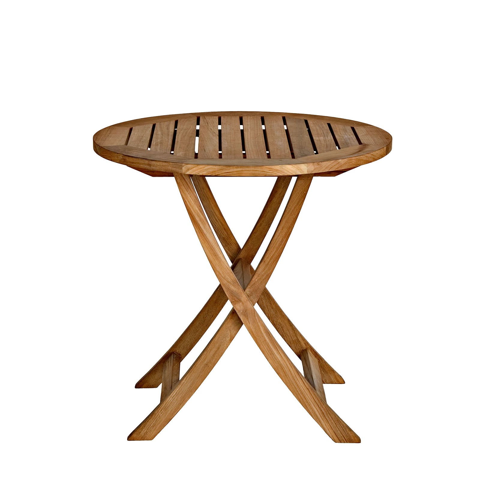 Three Birds Casual Teak Cambridge Round Folding 30 in. Cafe Table